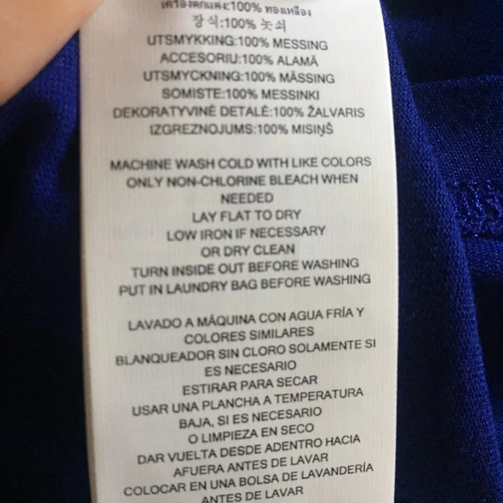 Michael Kors Dark Azurite Sleeveless Tank Top with Silver Trim - Picture 6 of 8